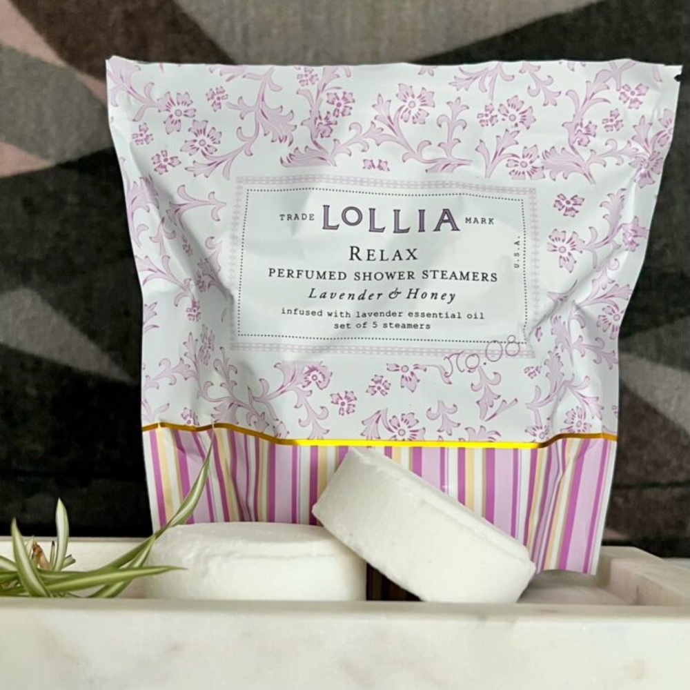 Lollia Relax Shower Steamers Lavender Honey Aromatherapy Set of 5 in bag Sealed - Picture 2 of 4